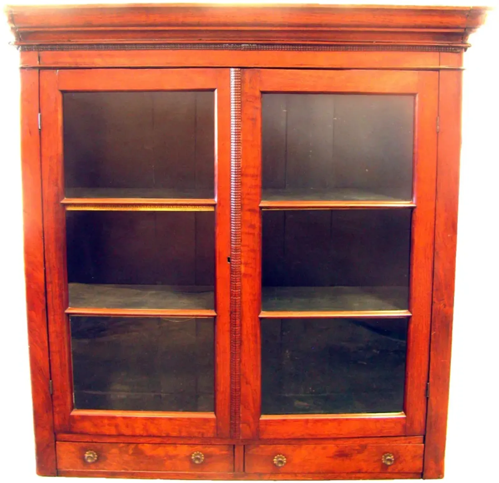 Antique Louis Philippe Cabinet w/Drawers - Chez Vous - Red