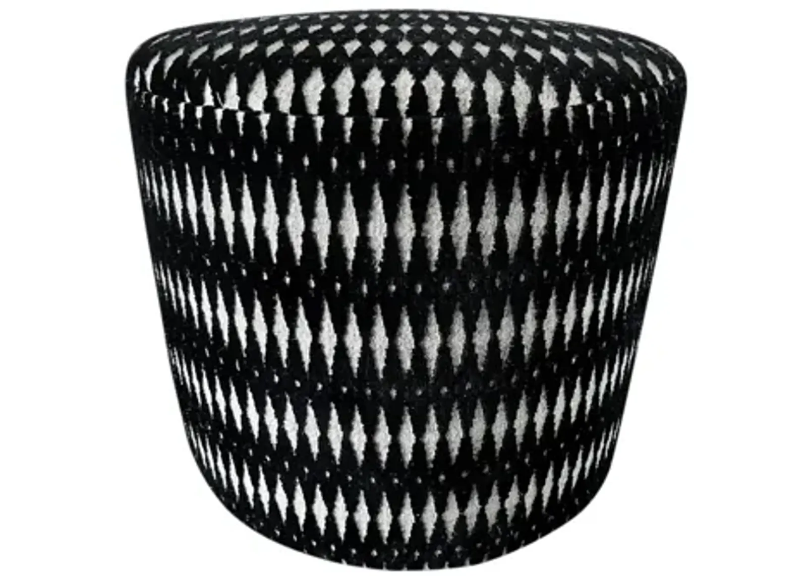 FI x S. Harris Argos Wool Velvet Ottoman - Black