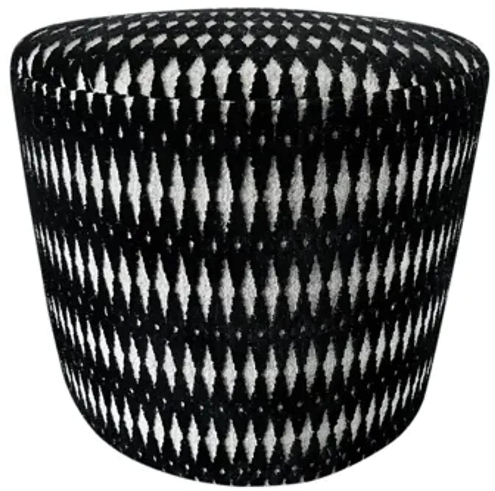 FI x S. Harris Argos Wool Velvet Ottoman - Black