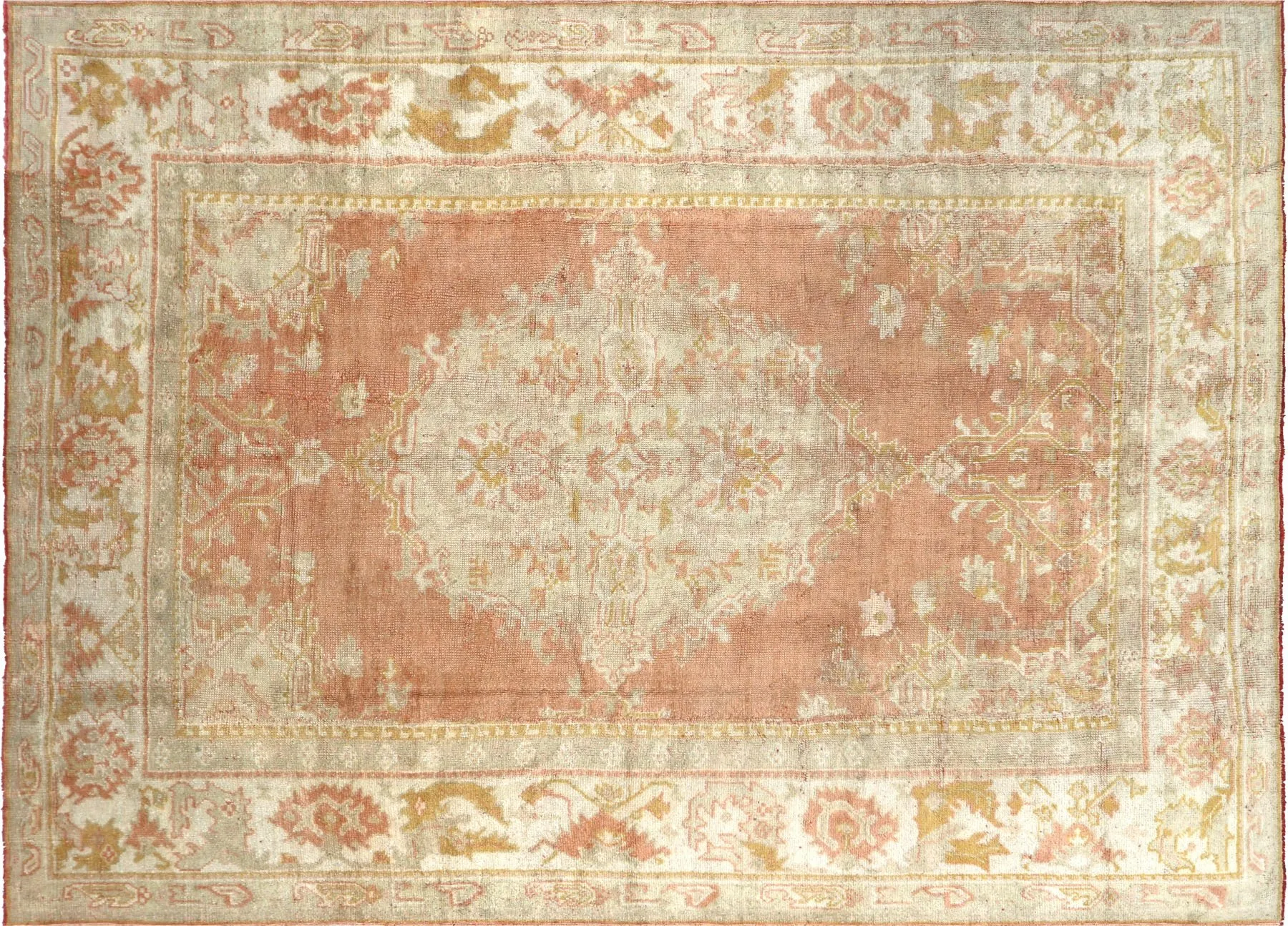 1920s Turkish Oushak Carpet - 9'2" x12'6" - Nalbandian - Orange