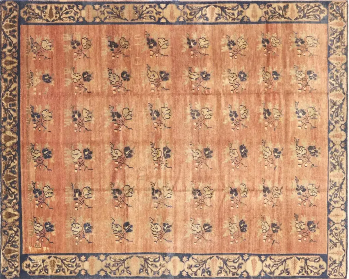 1960s Turkish Oushak Carpet - 9'8" x12'1" - Nalbandian - Orange