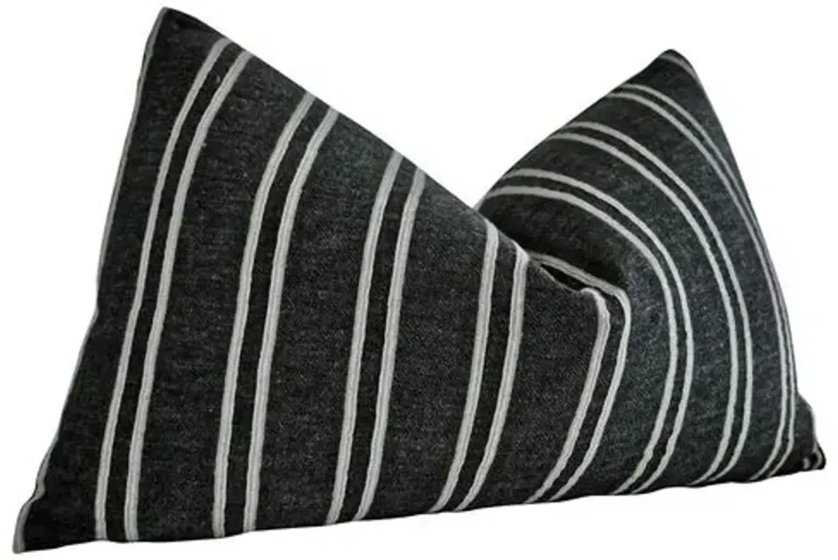 Florence 25x16 Lumbar Pillow - Charcoal/White