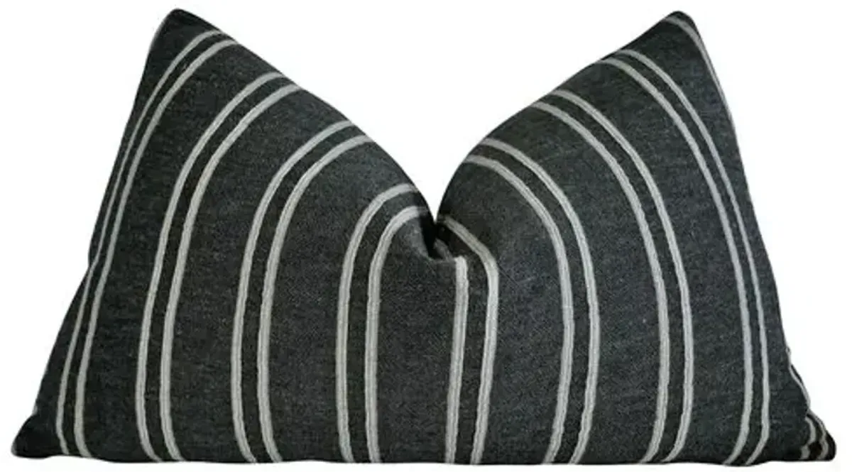 Florence 25x16 Lumbar Pillow - Charcoal/White