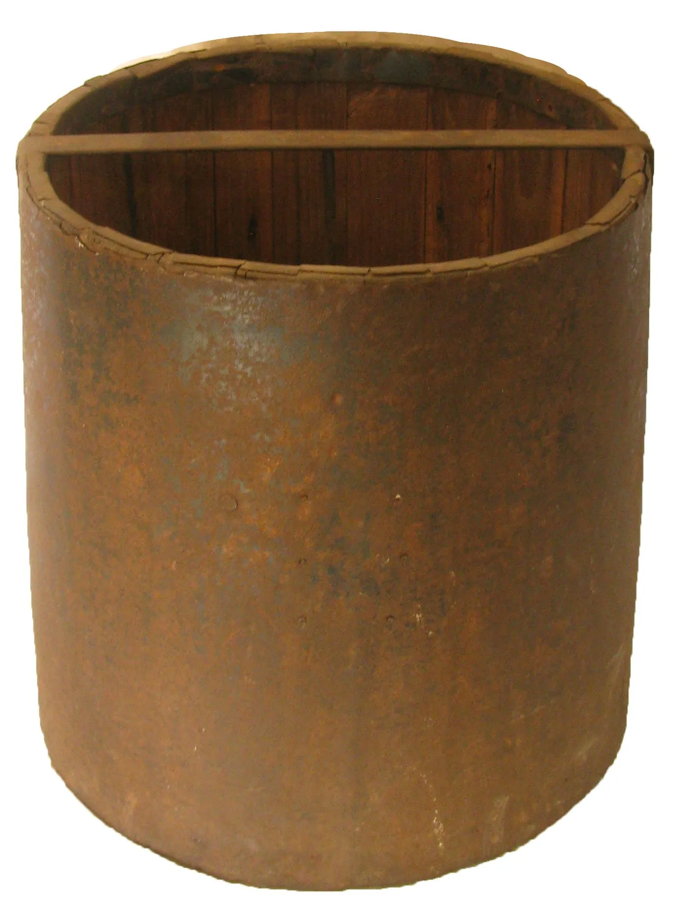 Antique French Wood &Metal Grain Measure - Chez Vous - Brown