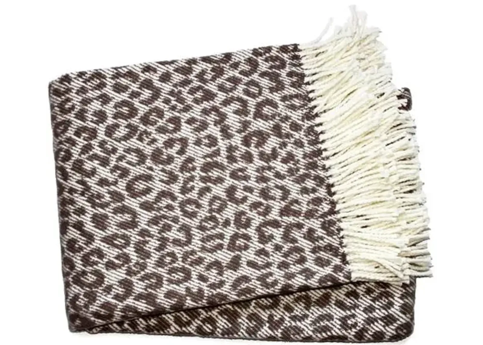 Leila Leopard Throw - Cream/Taupe