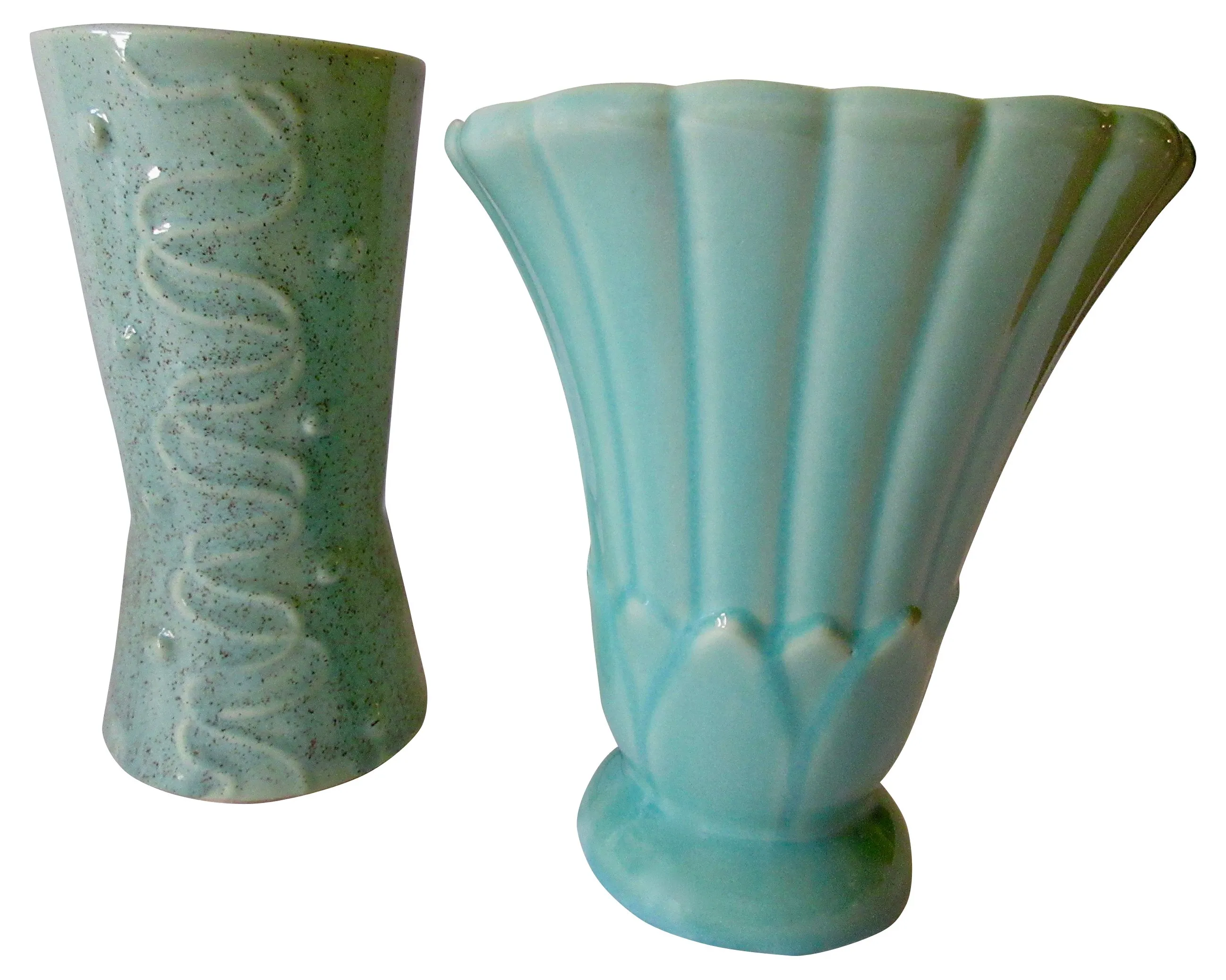 American Pottery Vases - One is Brush Set of 2 - The Emporium Ltd. - Blue