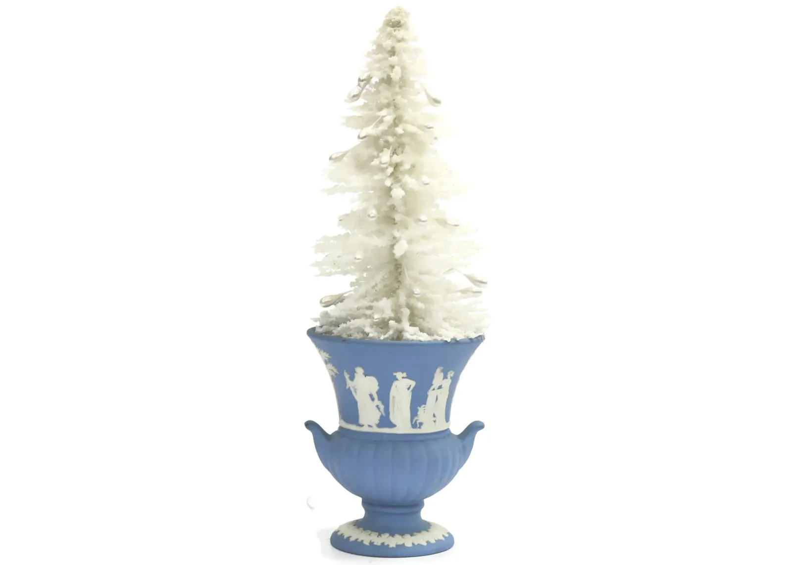 1970s Wedgwood Pot with Bottle Brush Tree - Rose Victoria - blue