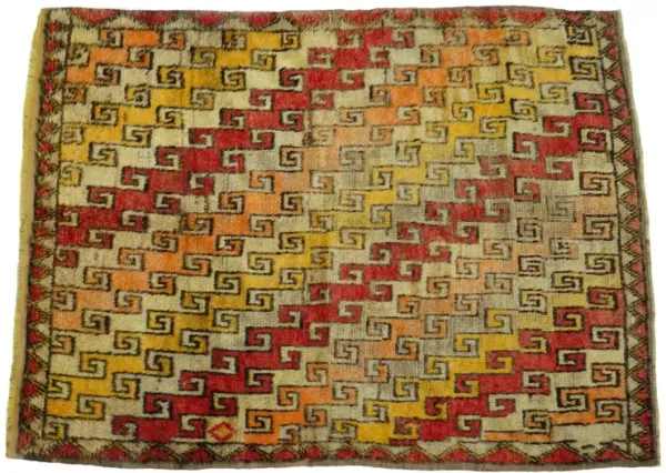 Vintage Anatolian Wool Rug - Habibi Imports - Red - Red
