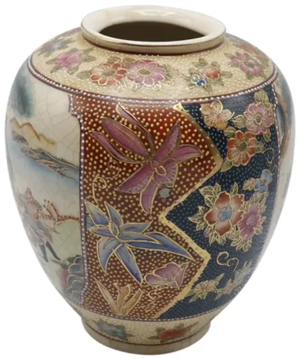 Hand Painted Ceramic Chinese Vase - Interesting Things - Beige