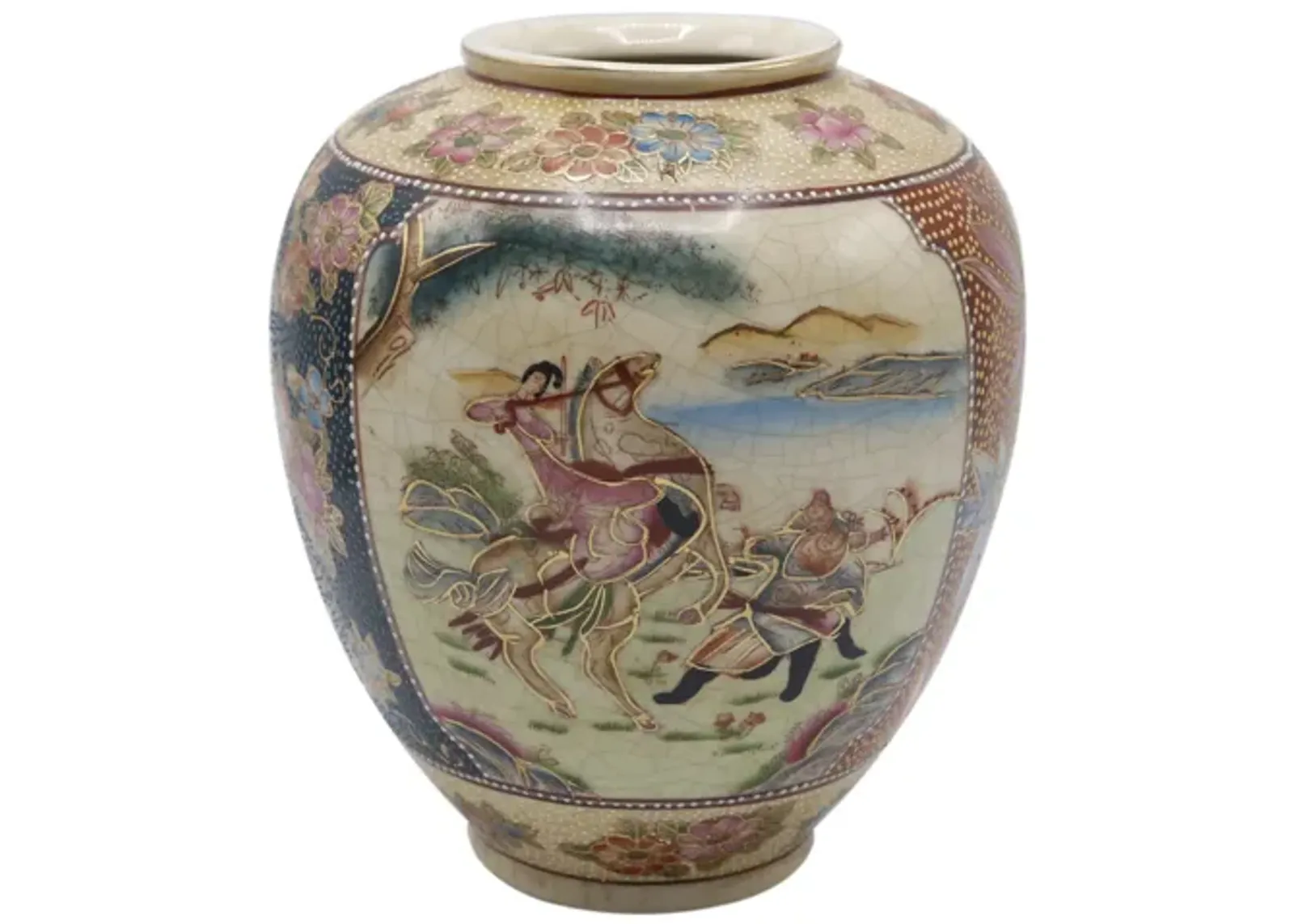 Hand Painted Ceramic Chinese Vase - Interesting Things - Beige