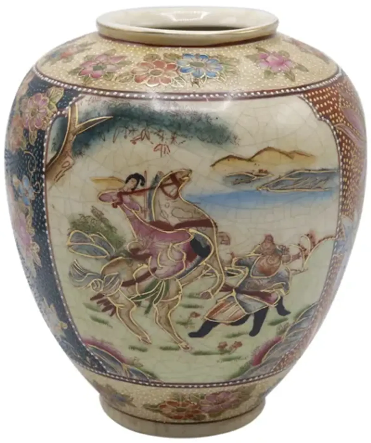 Hand Painted Ceramic Chinese Vase - Interesting Things - Beige