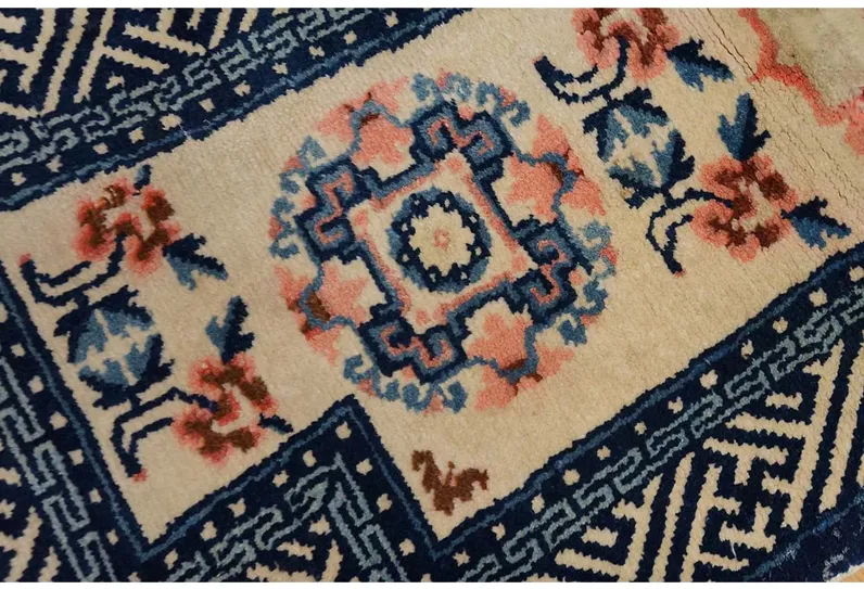 Chinese Horse Cover Rug 2'0" x 4'6" - Blue - Blue