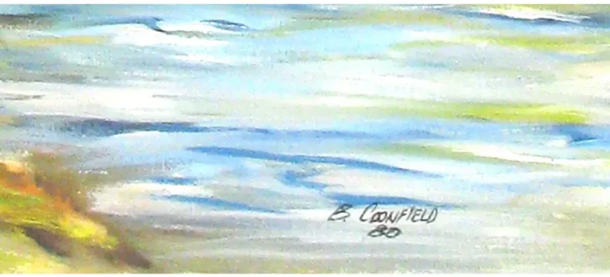 River Landscape by B. Coonfield - 1980 - Chez Vous - Blue