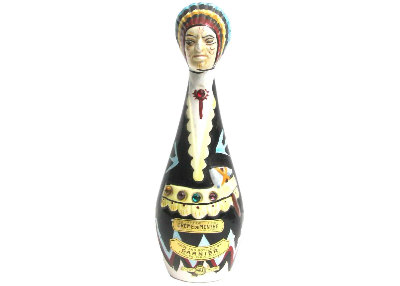 French Native American Liqueur Bottle - Chez Vous - Black