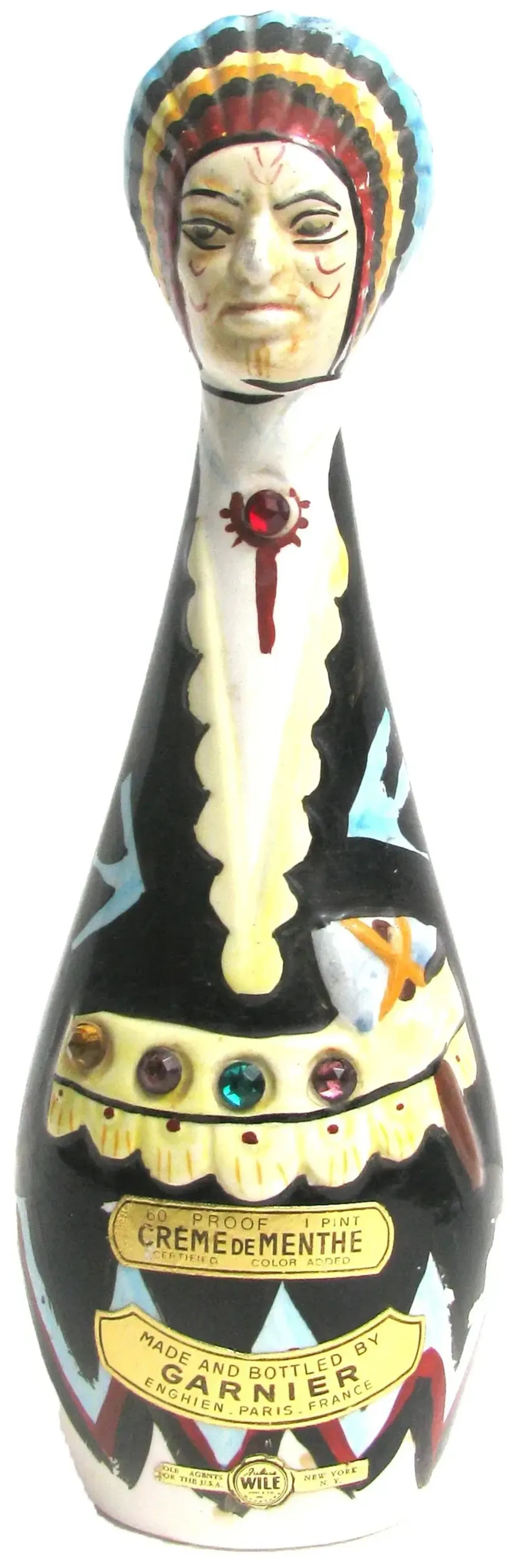 French Native American Liqueur Bottle - Chez Vous - Black