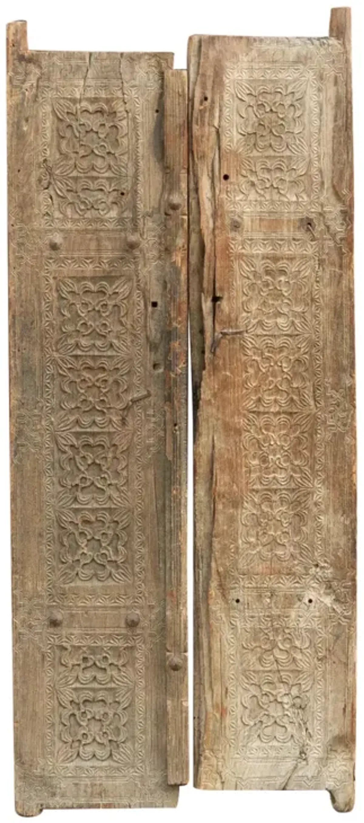 18th Century Swat Valley Carved Doors - de-cor - Brown