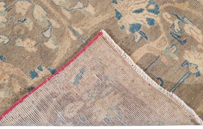 3'1''x12'6'' Vintage Wool Runner - Beige - Apadana