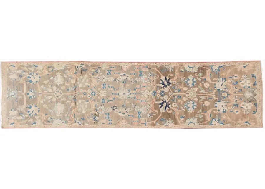 3'1''x12'6'' Vintage Wool Runner - Beige - Apadana