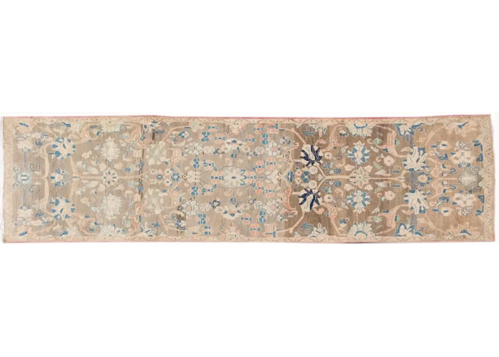 3'1''x12'6'' Vintage Wool Runner - Beige - Apadana