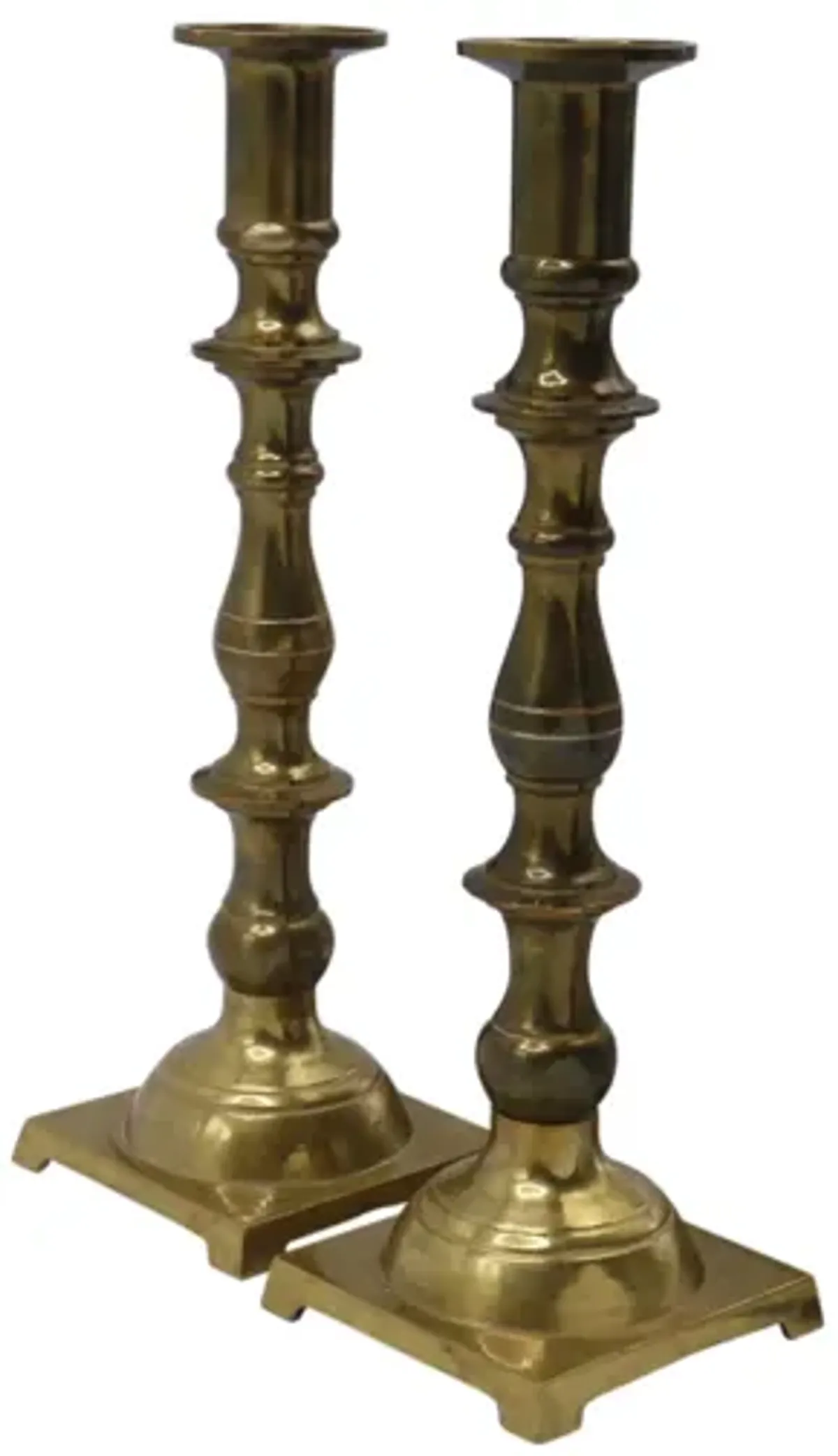 Traditional Brass Candlesticks - a Pair - Interesting Things - Gold