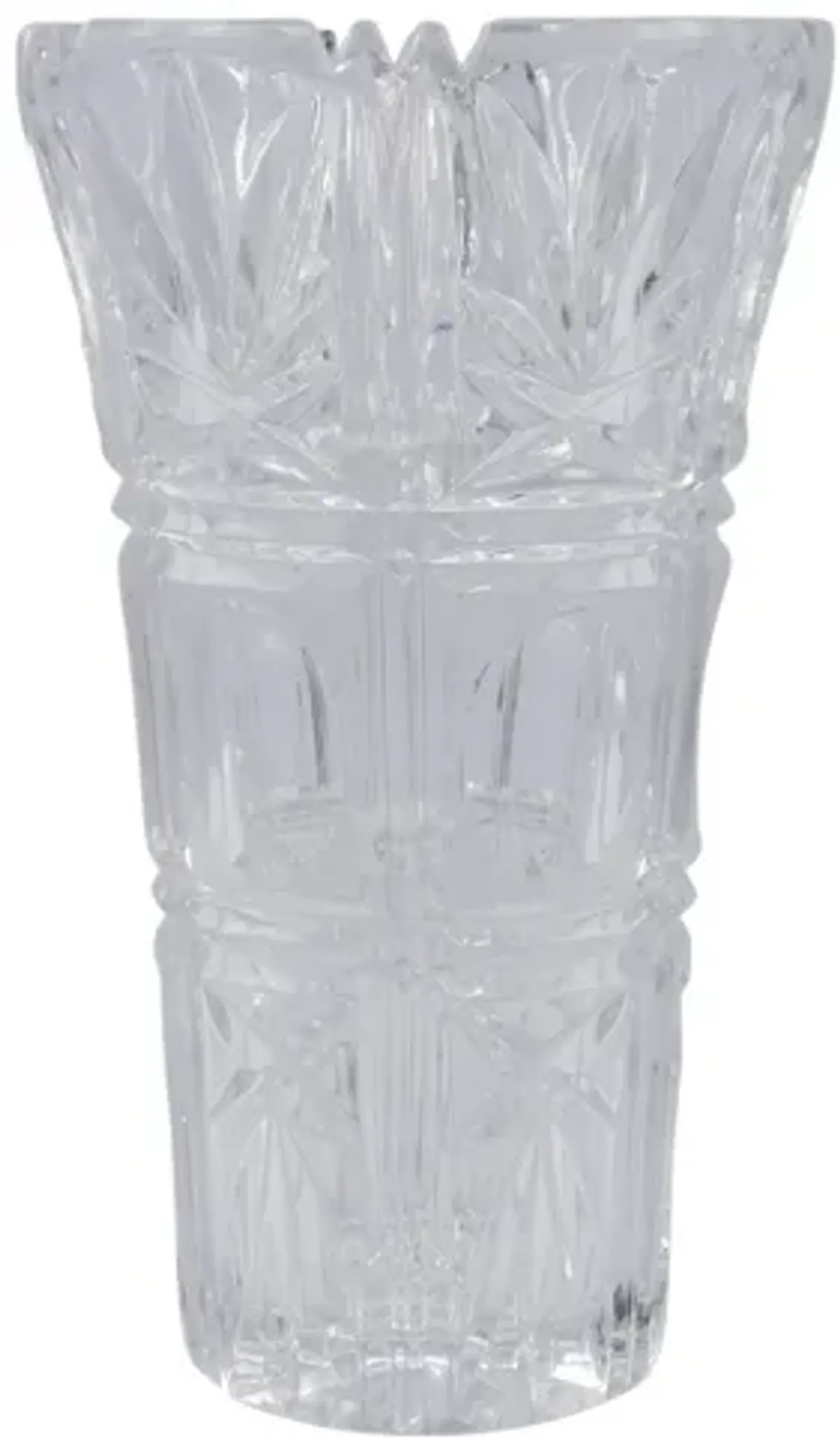 Art Deco Cut Glass Vase - Interesting Things - Clear