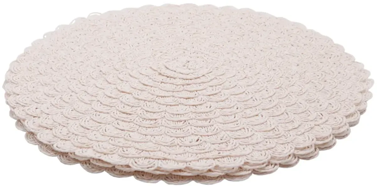 Round Crocheted Placemats - Set of 4 - Interesting Things - Pink