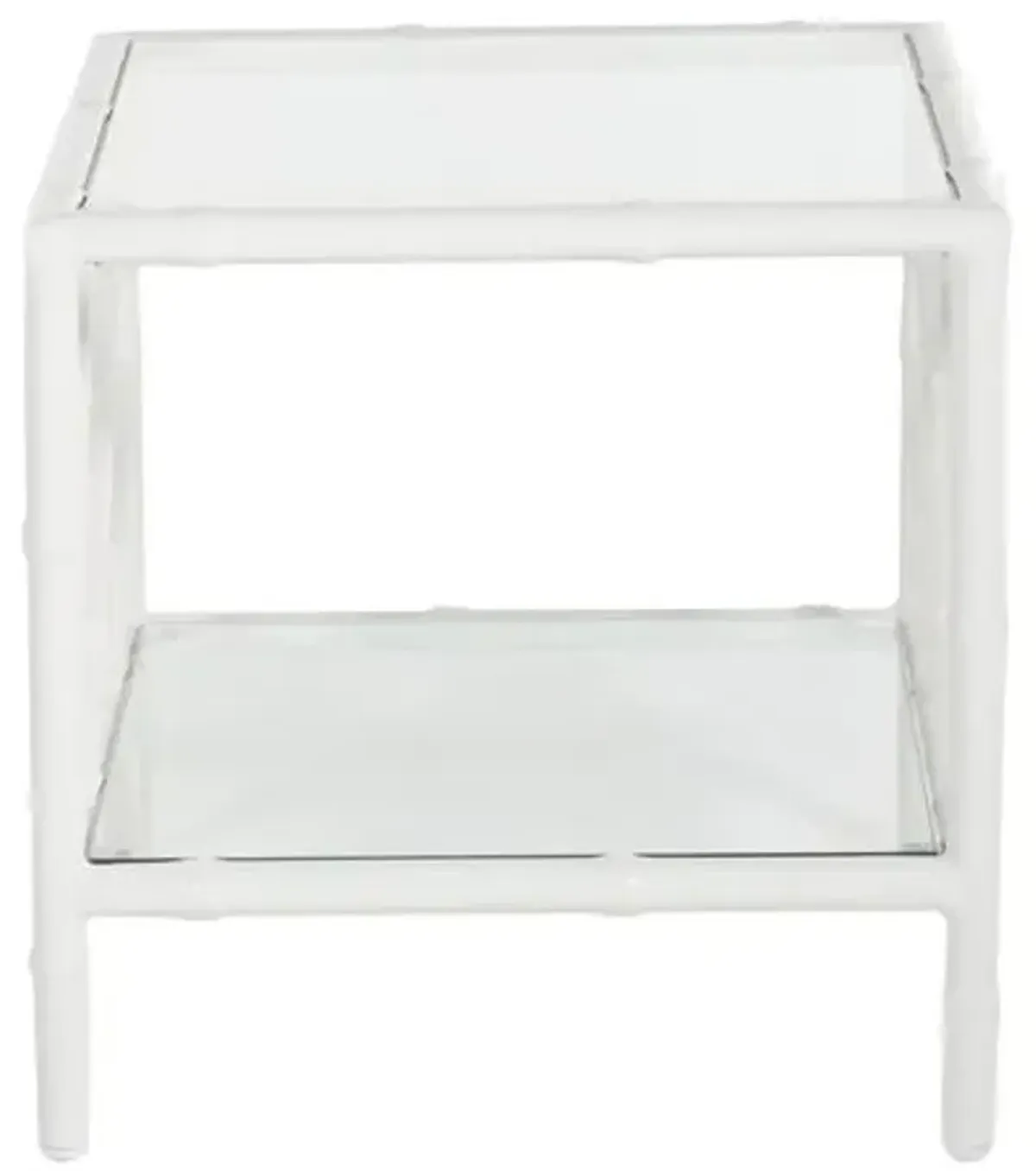 Kit Chippendale Outdoor Side Table - White - Clear