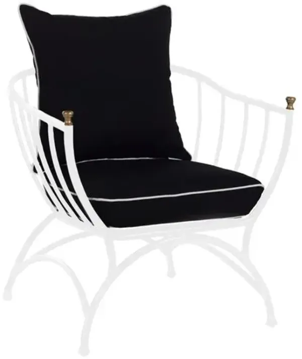 Frances White Accent Chair - Black/White Welt, Comfortable, Durable, Cushioned, Easy To Clean