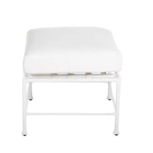 Frances White Outdoor Ottoman - White