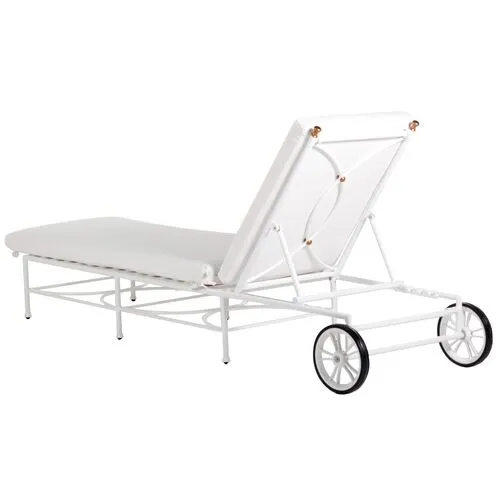 Frances White Outdoor Chaise - White - Comfortable, Sturdy, Stylish