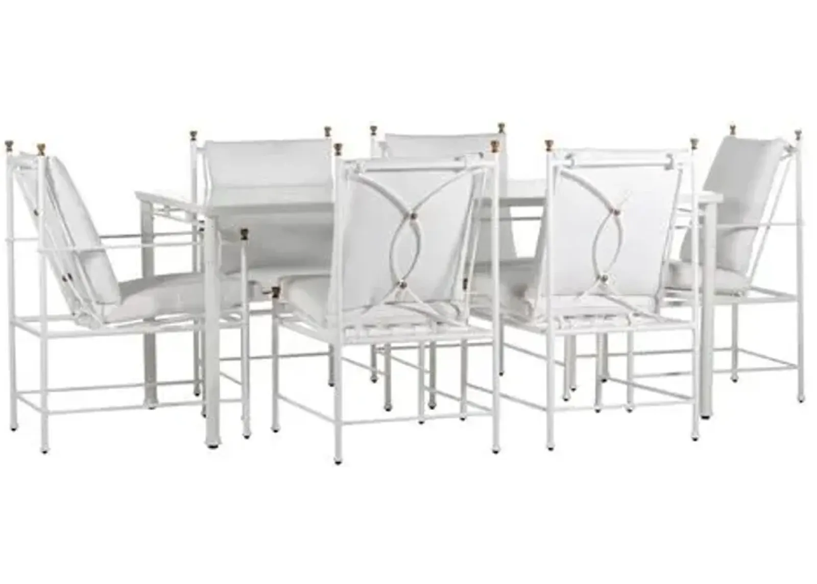 Frances 7-Pc White Outdoor Dining Set - White