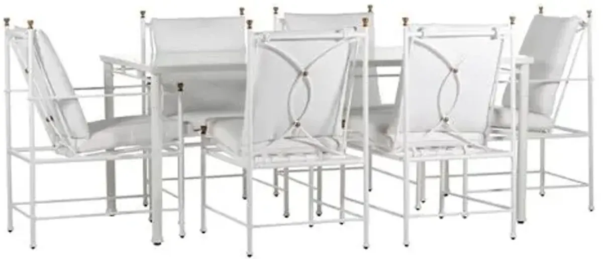 Frances 7-Pc White Outdoor Dining Set - White