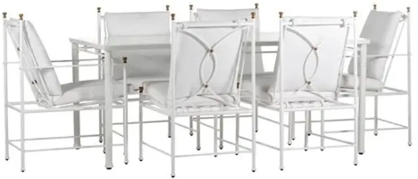 Frances 7-Pc White Outdoor Dining Set - White