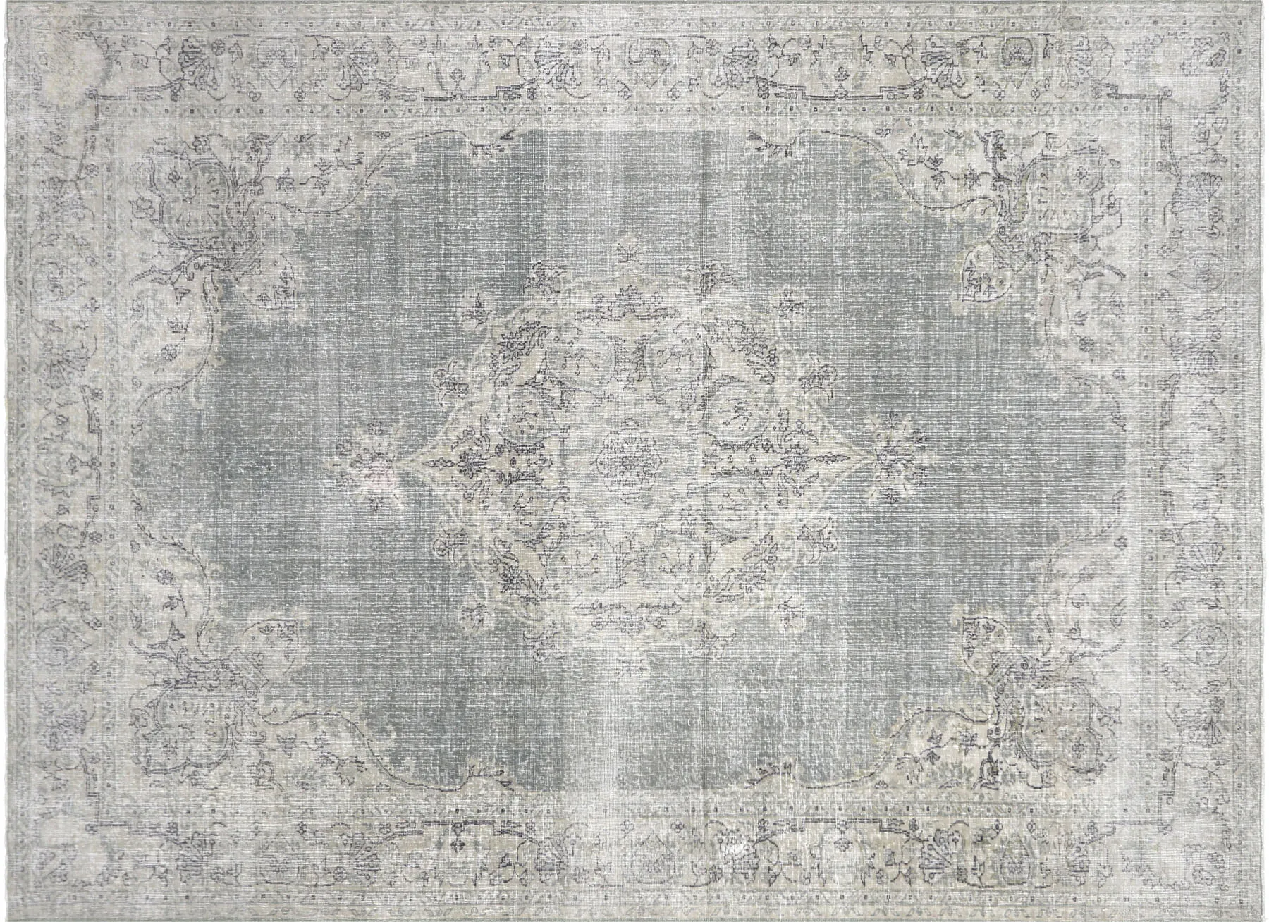 8'1"x11' 1960s Turkish Oushak Carpet - Nalbandian - Gray