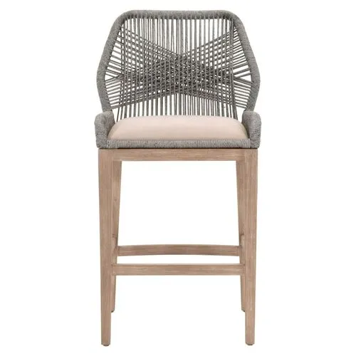 Easton Rope Barstool - Platinum/Light Gray