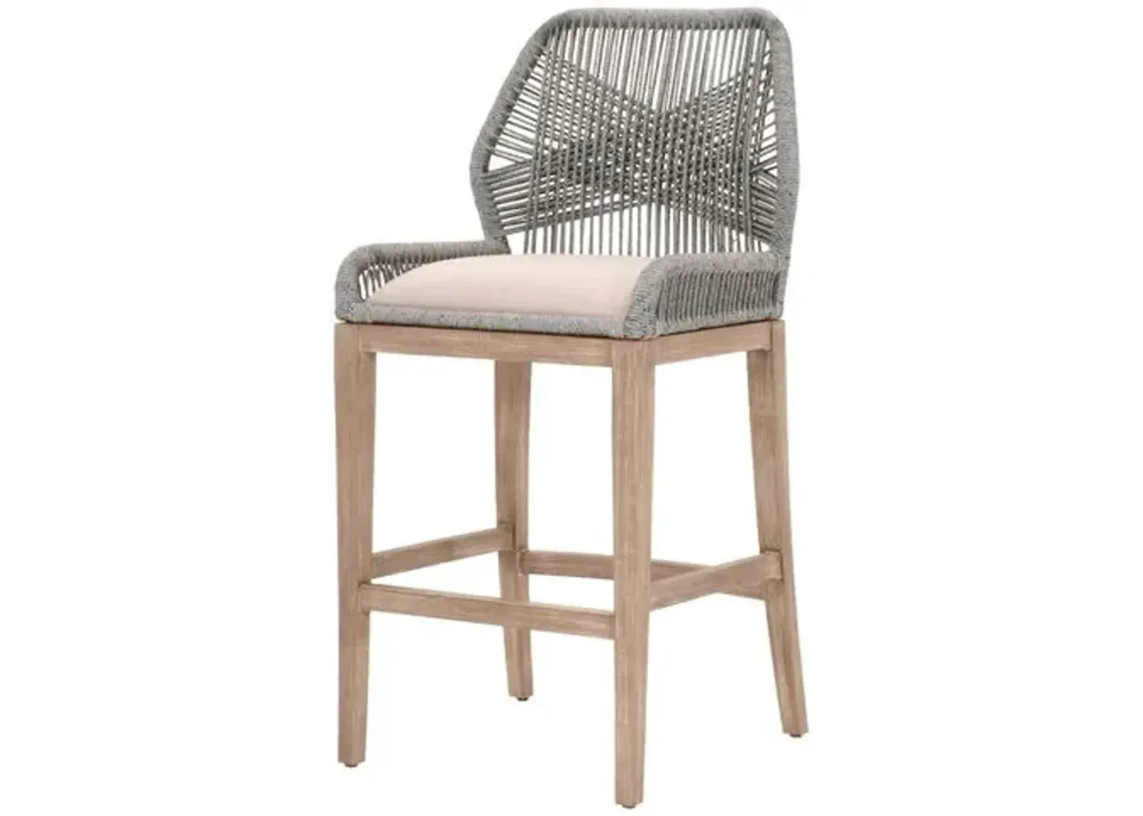 Easton Rope Barstool - Platinum/Light Gray