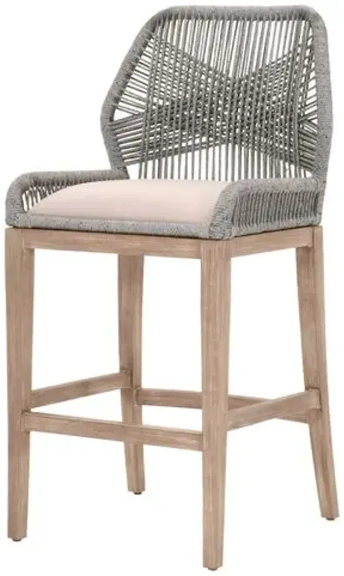 Easton Rope Barstool - Platinum/Light Gray