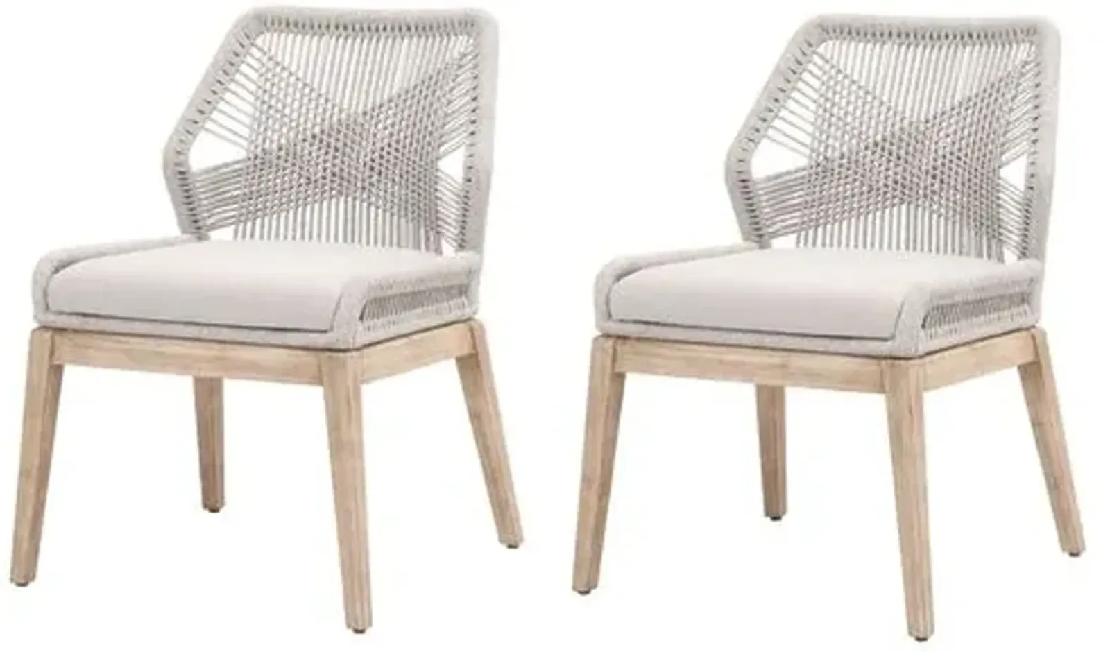 Set of 2 Easton Rope Side Chairs - Taupe/Pumice - Gray