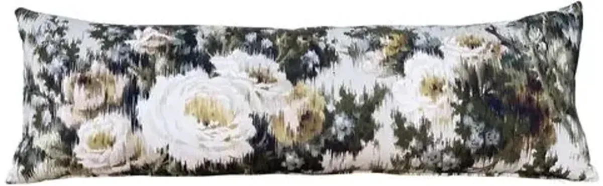 Olivia 13x40 Body Pillow - Olive/Ivory Floral - Kim Salmela