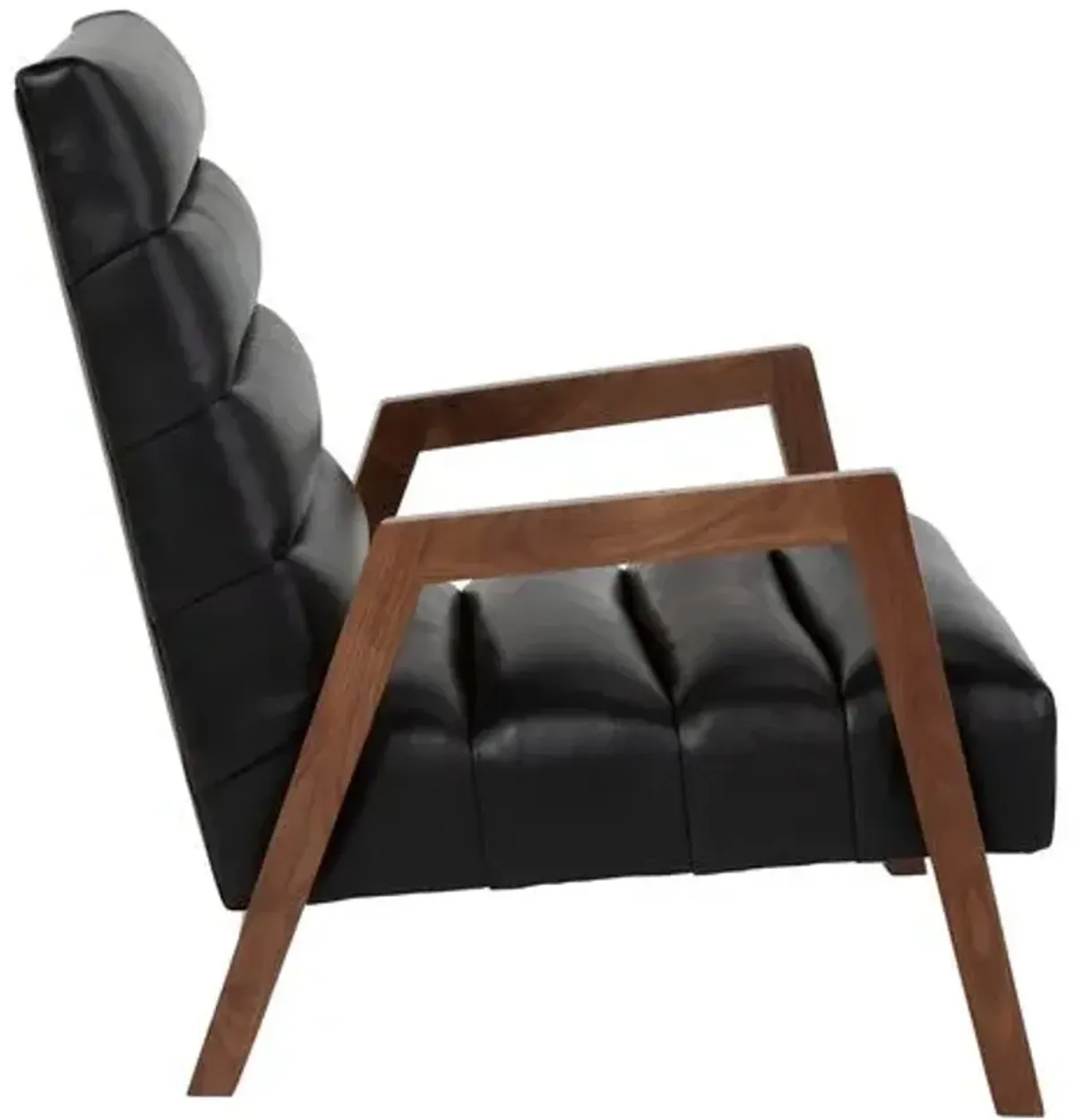 Gracie Channel Accent Chair - Leather - Kim Salmela - Handcrafted - Black, Comfortable, Durable