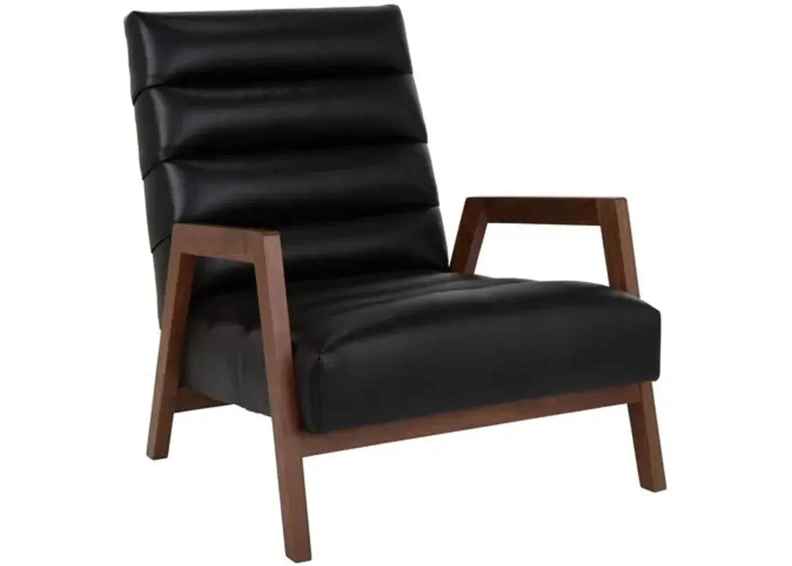 Gracie Channel Accent Chair - Leather - Kim Salmela - Handcrafted - Black, Comfortable, Durable