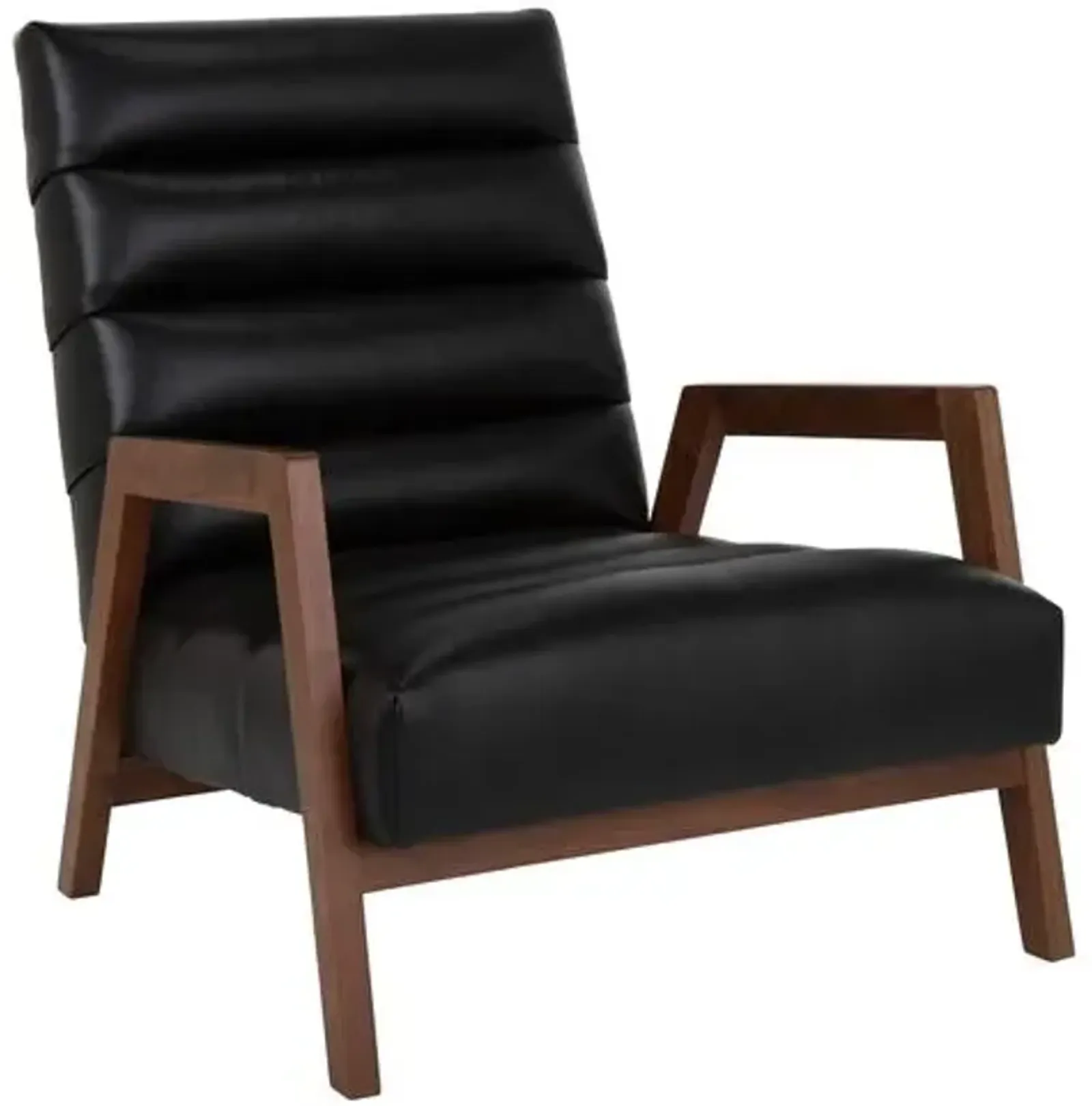 Gracie Channel Accent Chair - Leather - Kim Salmela - Handcrafted - Black, Comfortable, Durable