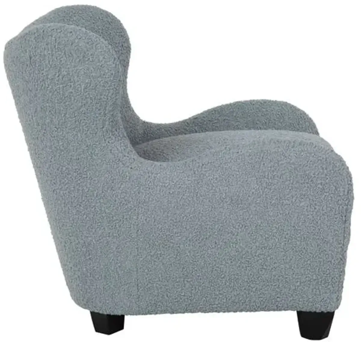 Zola Curved Wingback Chair - Boucle Heather Blue - Kim Salmela - Comfortable, Stylish