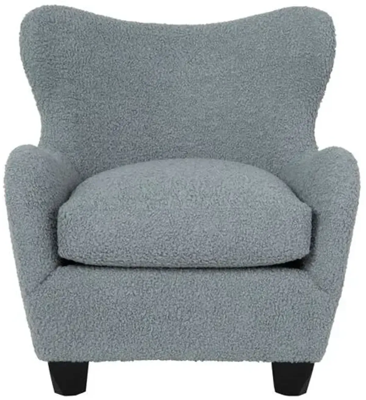 Zola Curved Wingback Chair - Boucle Heather Blue - Kim Salmela - Comfortable, Stylish