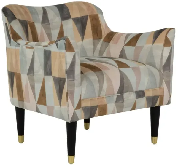 Alexander Patterned Accent Chair, Blush/Gray Multi