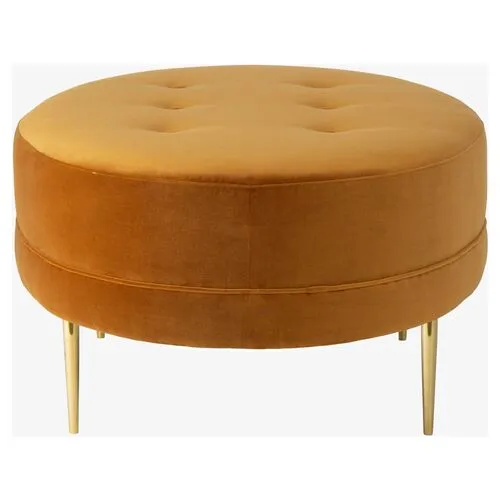 Avalon Cocktail Ottoman - Velvet - Kim Salmela - Handcrafted - Yellow