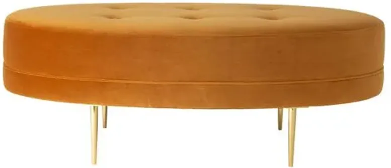 Avalon Cocktail Ottoman - Velvet - Kim Salmela - Handcrafted - Yellow