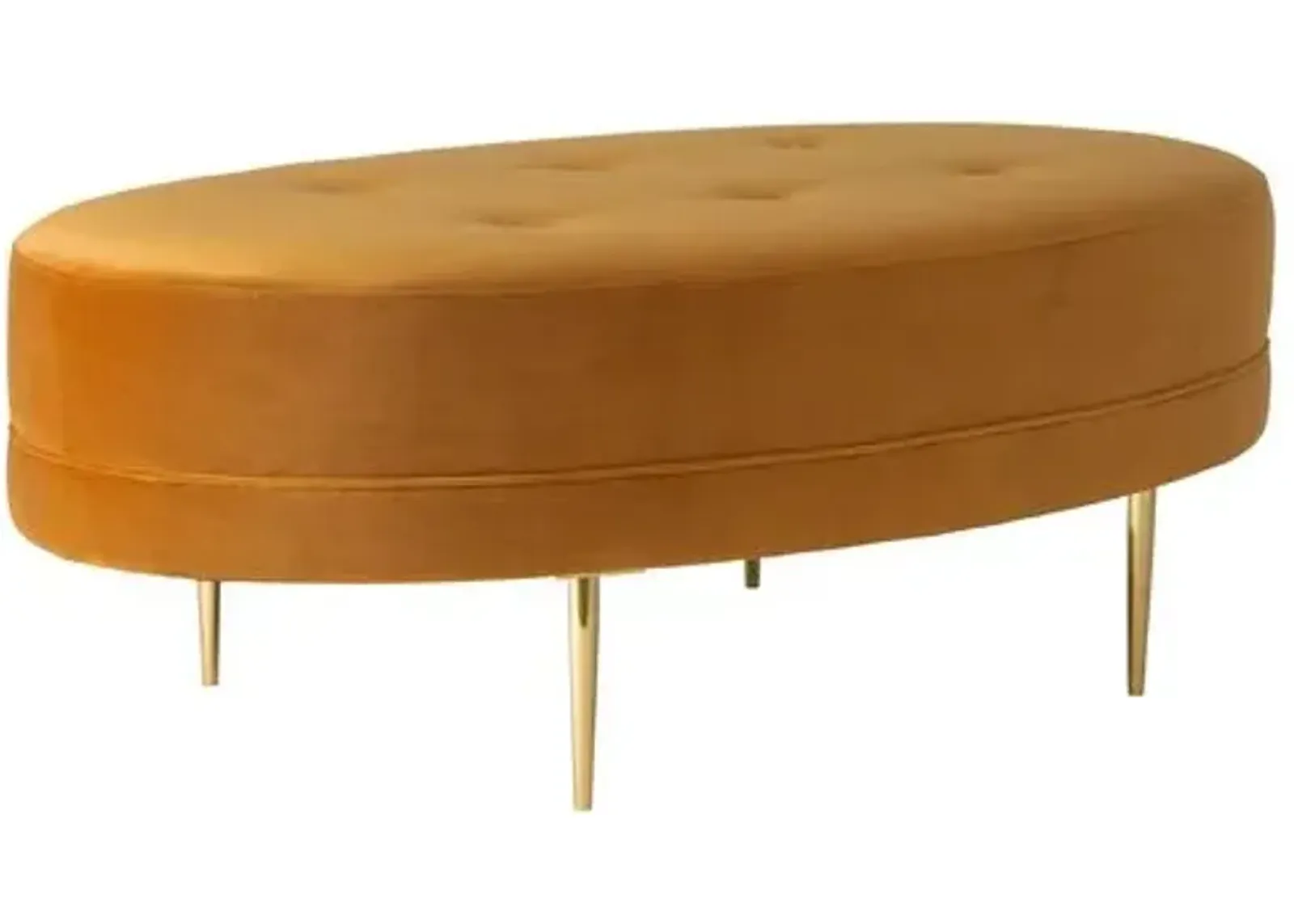 Avalon Cocktail Ottoman - Velvet - Kim Salmela - Handcrafted - Yellow