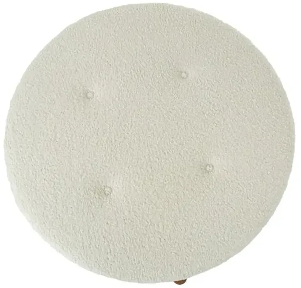 Nelson Round Cocktail Ottoman - Boucle - Kim Salmela - White