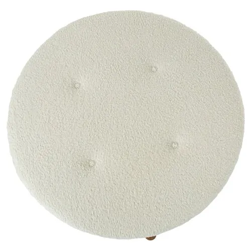 Nelson Round Cocktail Ottoman - Boucle - Kim Salmela - White